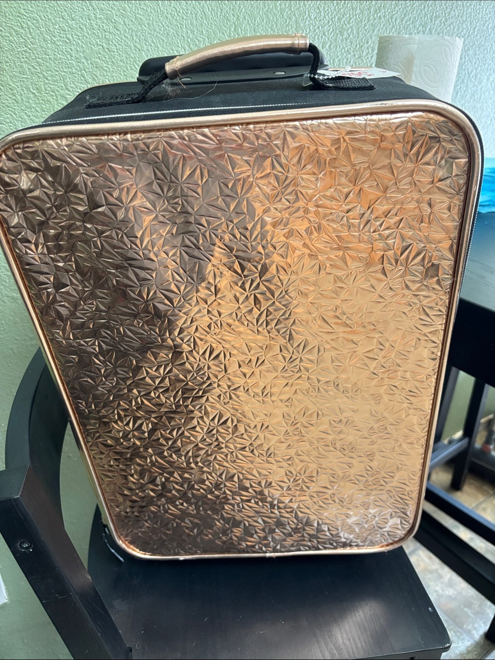 Justice Rose Gold Embossed Makeup Case
